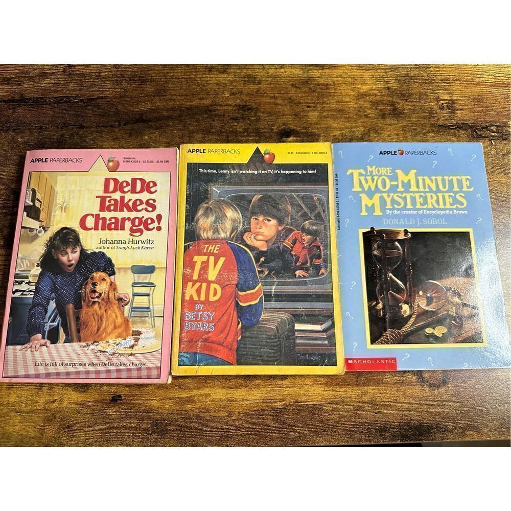 Vintage APPLE PAPERBACK 3 Book Lot DeDe Takes Charge, The TV Kids and Mysteries